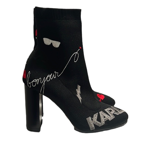 Karl Lagerfeld Paris Shira Slip on Knit Booties Size 5.5 - Picture 1 of 10